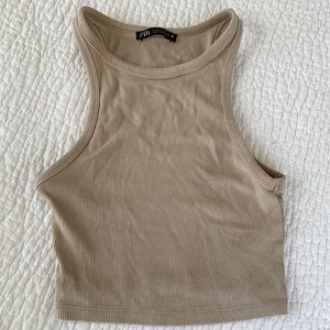 Zara Cropped Tank top, Size small,  Barely worn, Nude color